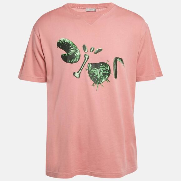 Dior Homme Pink Insect Logo Print Jersey T-Shirt M